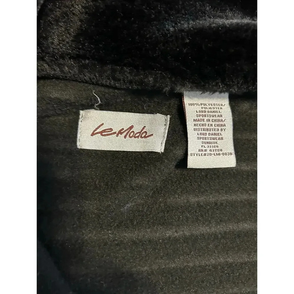 Le Moda Poncho One-Size Black Full Zip Oversized Fall Trendy - Picture 4 of 6